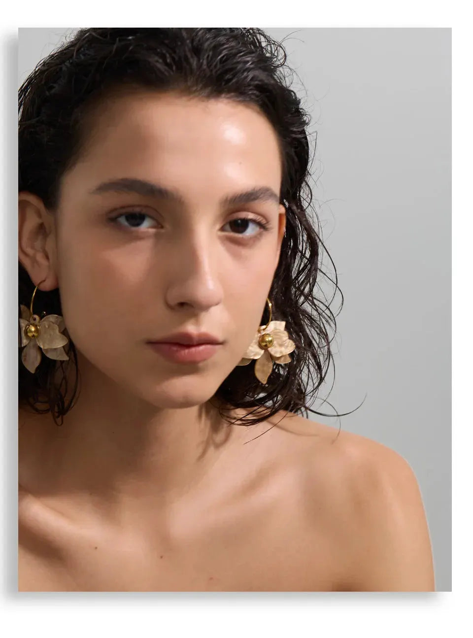 Multicolor Acrylic Flower Petal Drop 18k PVD Plated Stainless Steel Earrings Hooks by Poised Me Jewelry Studio