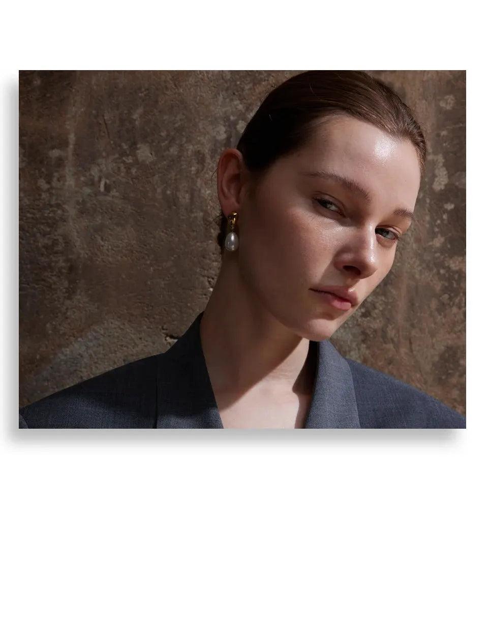 Geometric Drop Simulated Pearl Earrings Gold Tone 18K Gold PVD Plated Stainless Steel by Poised Me Jewelry Studio