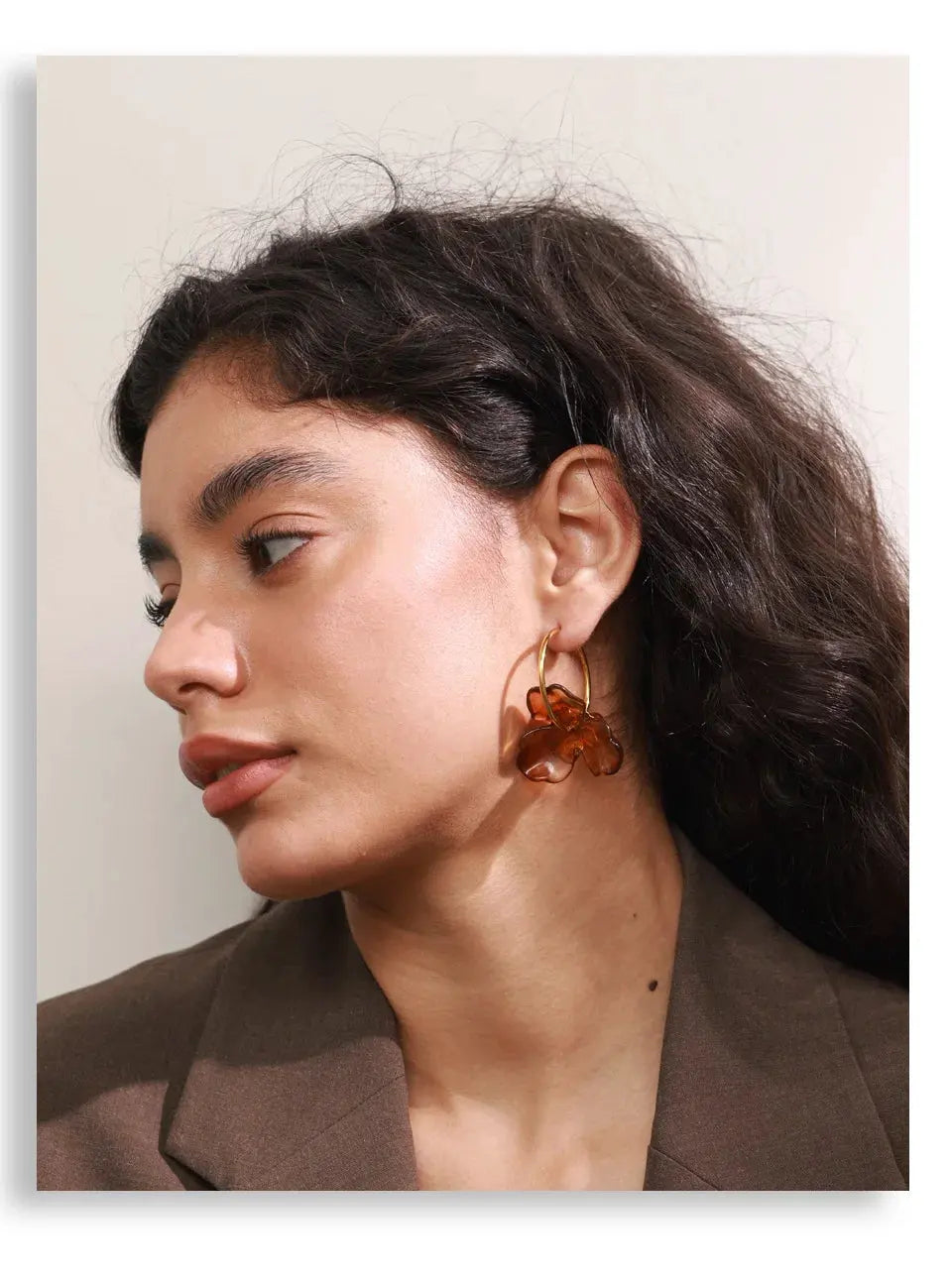 Colorful Resin Flower Hoop Earrings 18K Gold PVD Plated Stainless Steel by Poised Me Jewelry Studio