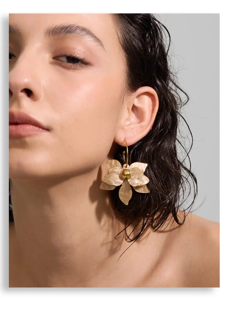 Multicolor Acrylic Flower Petal Drop 18k PVD Plated Stainless Steel Earrings Hooks by Poised Me Jewelry Studio
