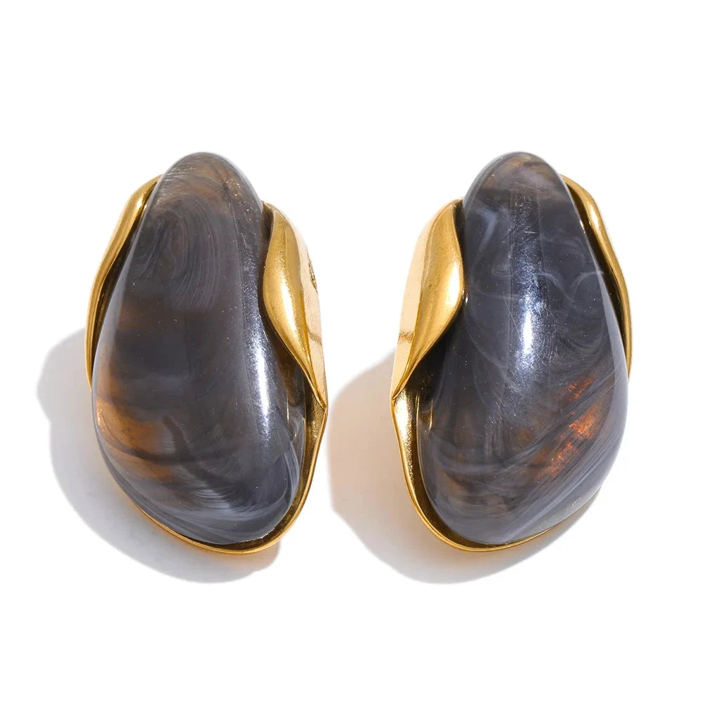 Colorful Resin Earrings – Modern Acrylic Stainless Steel Studs by PoisedMe