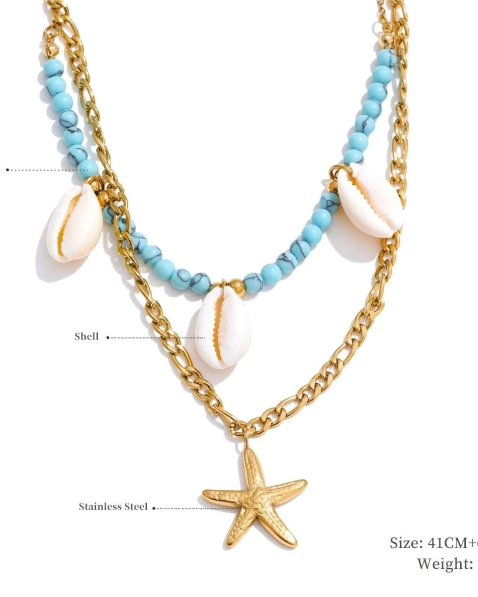 Sun Ocean Charm Pendant Necklace Gold Plated Stainless Steel Waterproof by Poised Me Jewelry Studio