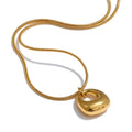 Minimalist Stainless Steel Geometric Cute Small Bag Necklace Gold PVD Plated Fashion Pendant Jewelry for Women Wholesale by PoisedMe
