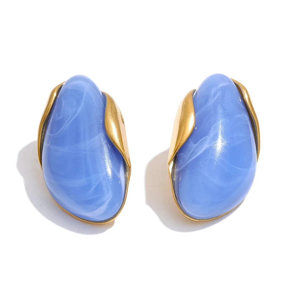 Colorful Resin Earrings – Modern Acrylic Stainless Steel Studs by PoisedMe