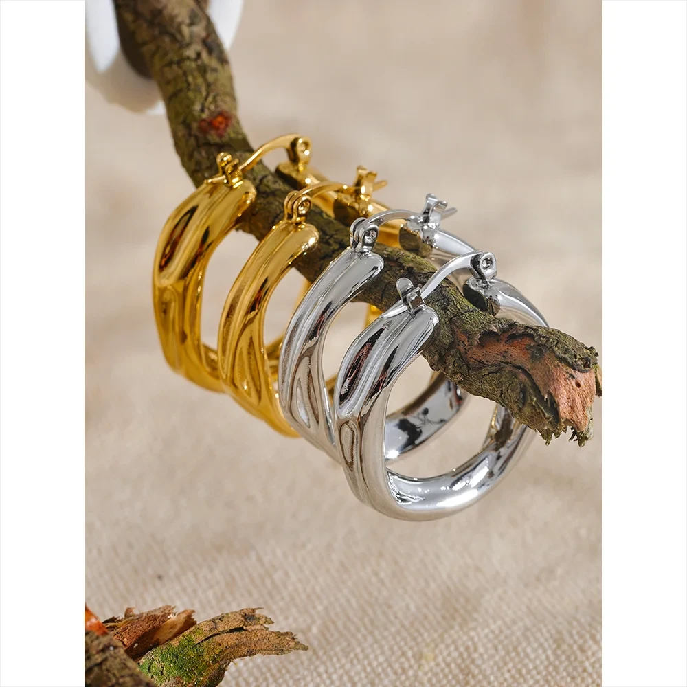 316l Stainless Steel Round Hollow Hoop Earrings Rust Proof Minimalist Metal Attractive Trendy Jewelry Bijoux Women Gift by PoisedMe