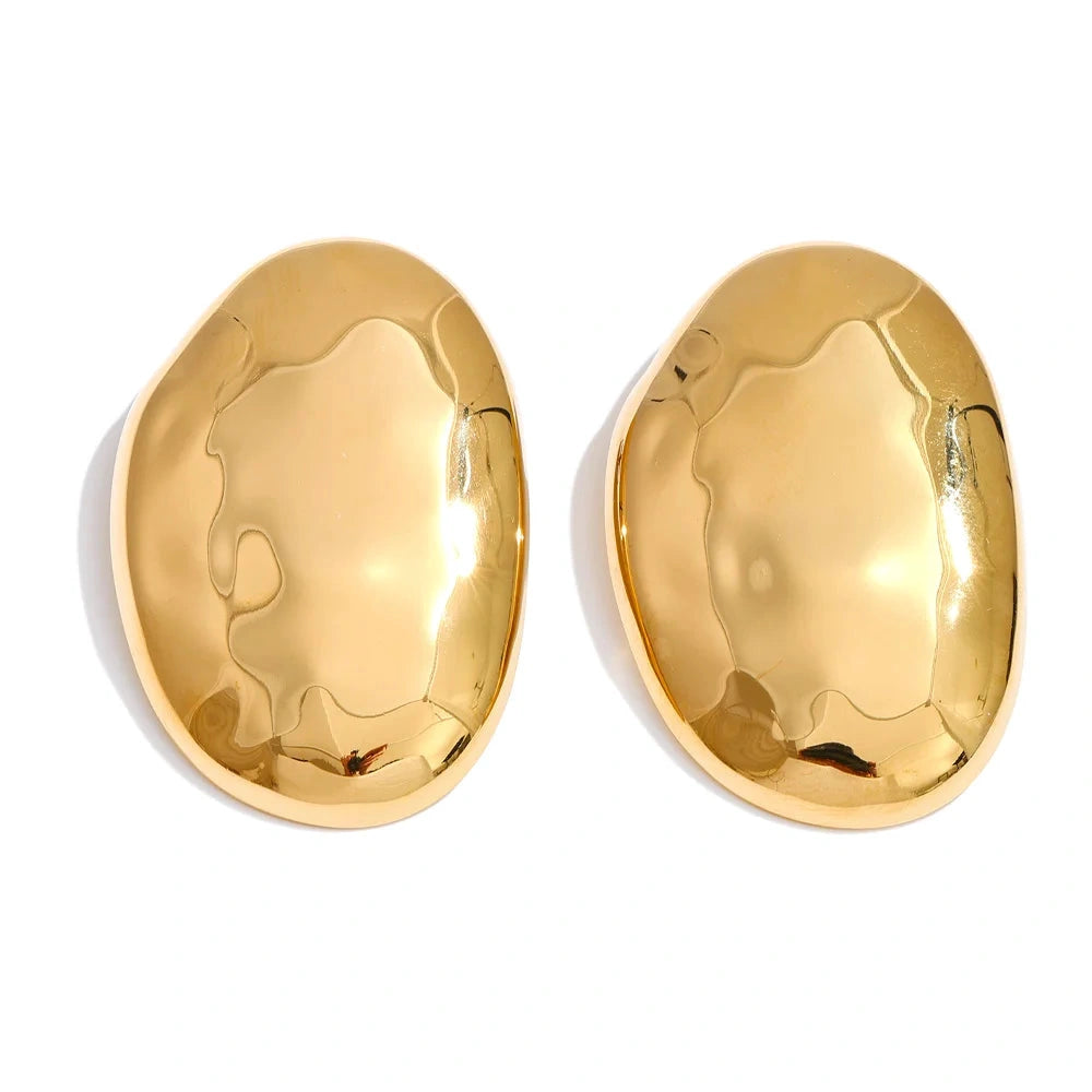 35*50 mm Stainless Steel Geometric Minimalist Waterproof Stud Earrings Statement Temperament Jewelry for Women Wholesale by PoisedMe