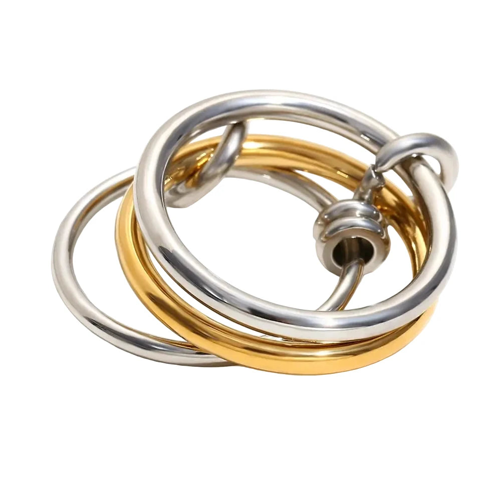Unique Cool Three/Four Fingers Chain Shape Variable Hiphop Rings Stainless Steel Trendy Accessories Women Men Gifts by PoisedMe