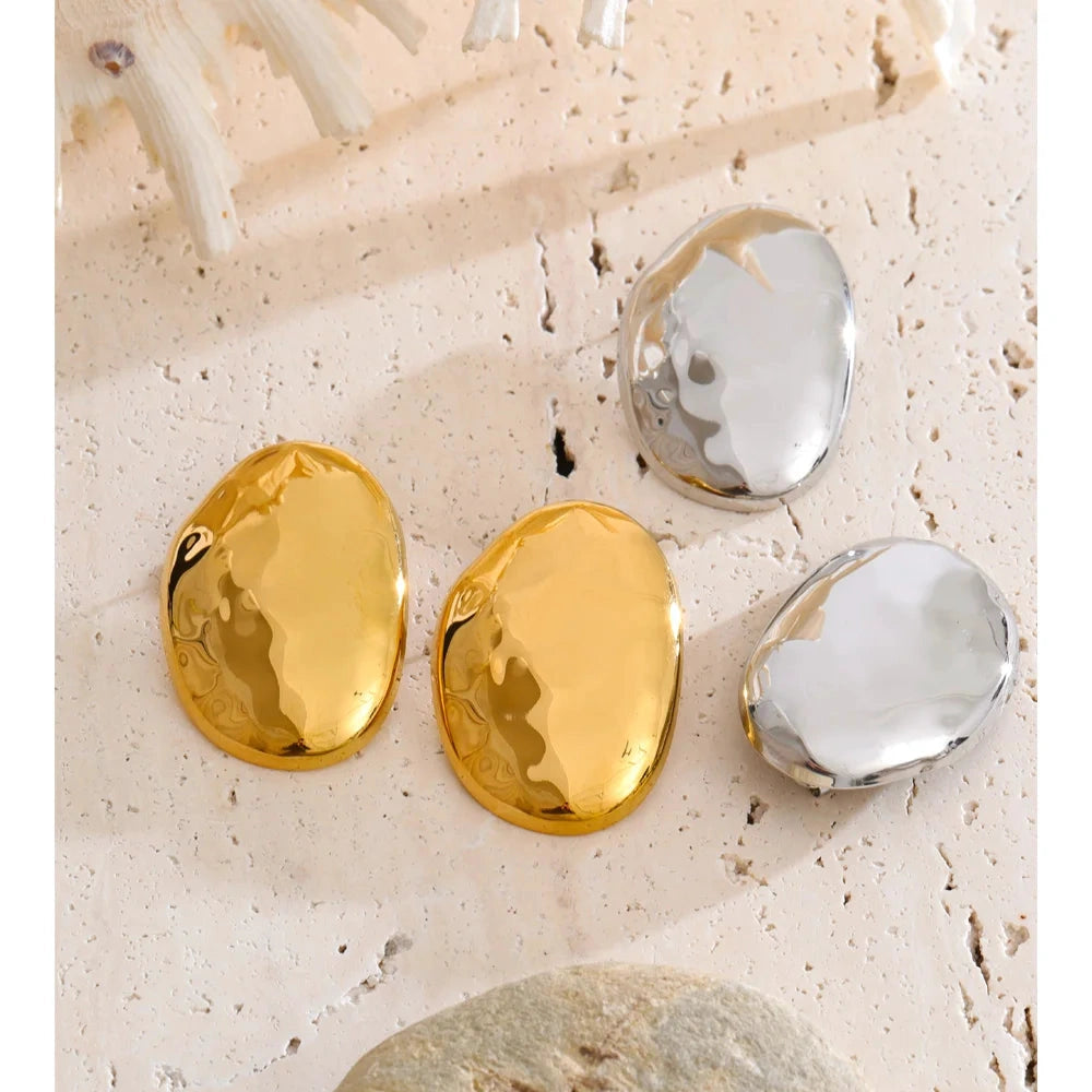 35*50 mm Stainless Steel Geometric Minimalist Waterproof Stud Earrings Statement Temperament Jewelry for Women Wholesale by PoisedMe