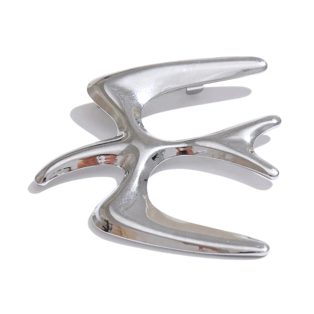 Stainless Steel Glossy Metal Bird Swallow Brooch Pin Women Water Resistant Decoration Casual Brooches Jewelry by PoisedMe