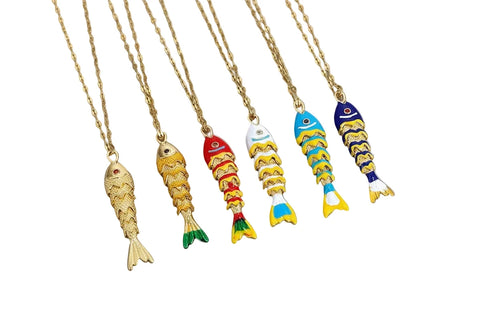 18K Gold Plated Stainless Steel Fish Pendant Necklace For Women Clavicle Choker by PoisedMe