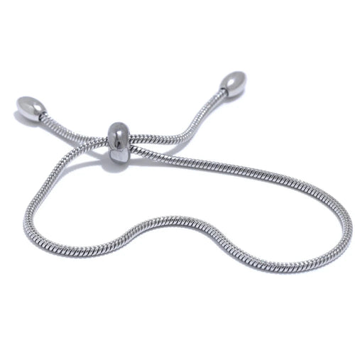 Adjustable Snake Chain Bracelet – 18K Gold or Platinum Plated Stainless Steel | Minimalist Waterproof Jewelry Gift for Women by Poised Me Jewelry Studio Inc. 