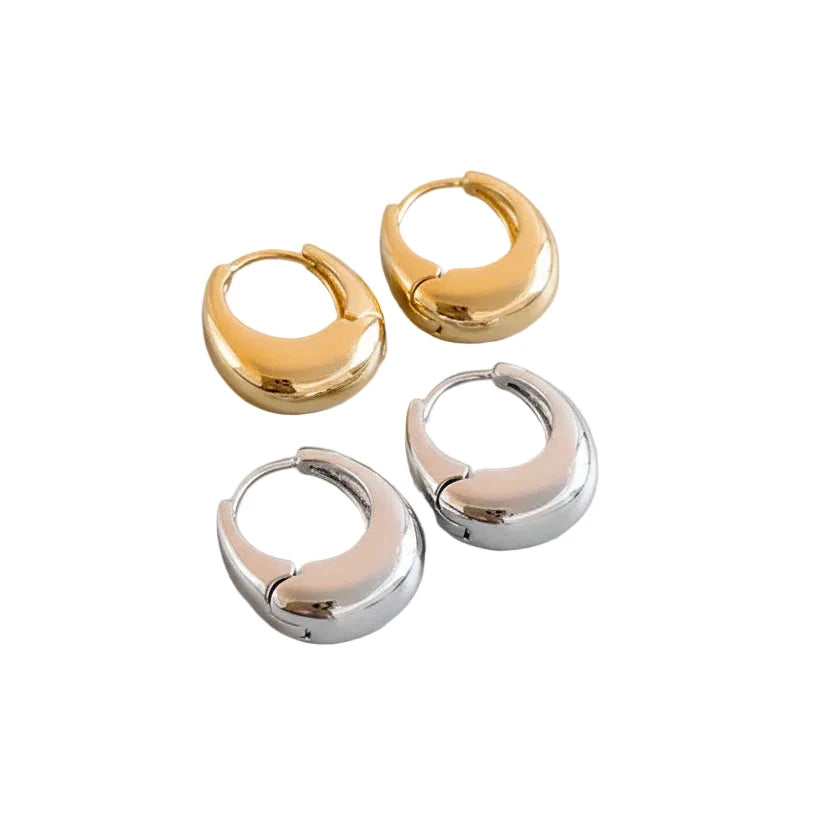 Gold &amp; Silver Geometric Hoops – Modern Korean Fashion Earrings by PoisedMe