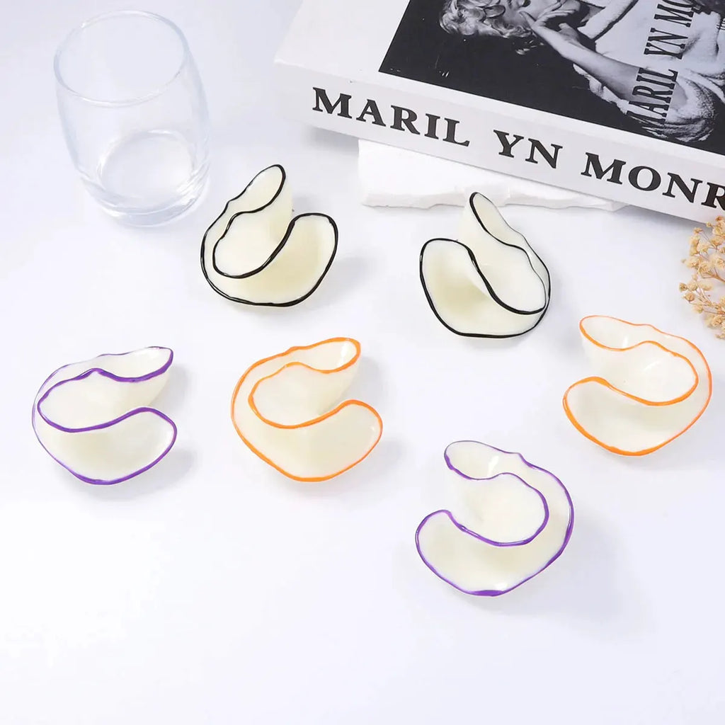 Acrylic Geometric Shape Conch Stud Earrings for Women Europe America Personality Exaggerated Girls Travel Jewelry by PoisedMe
