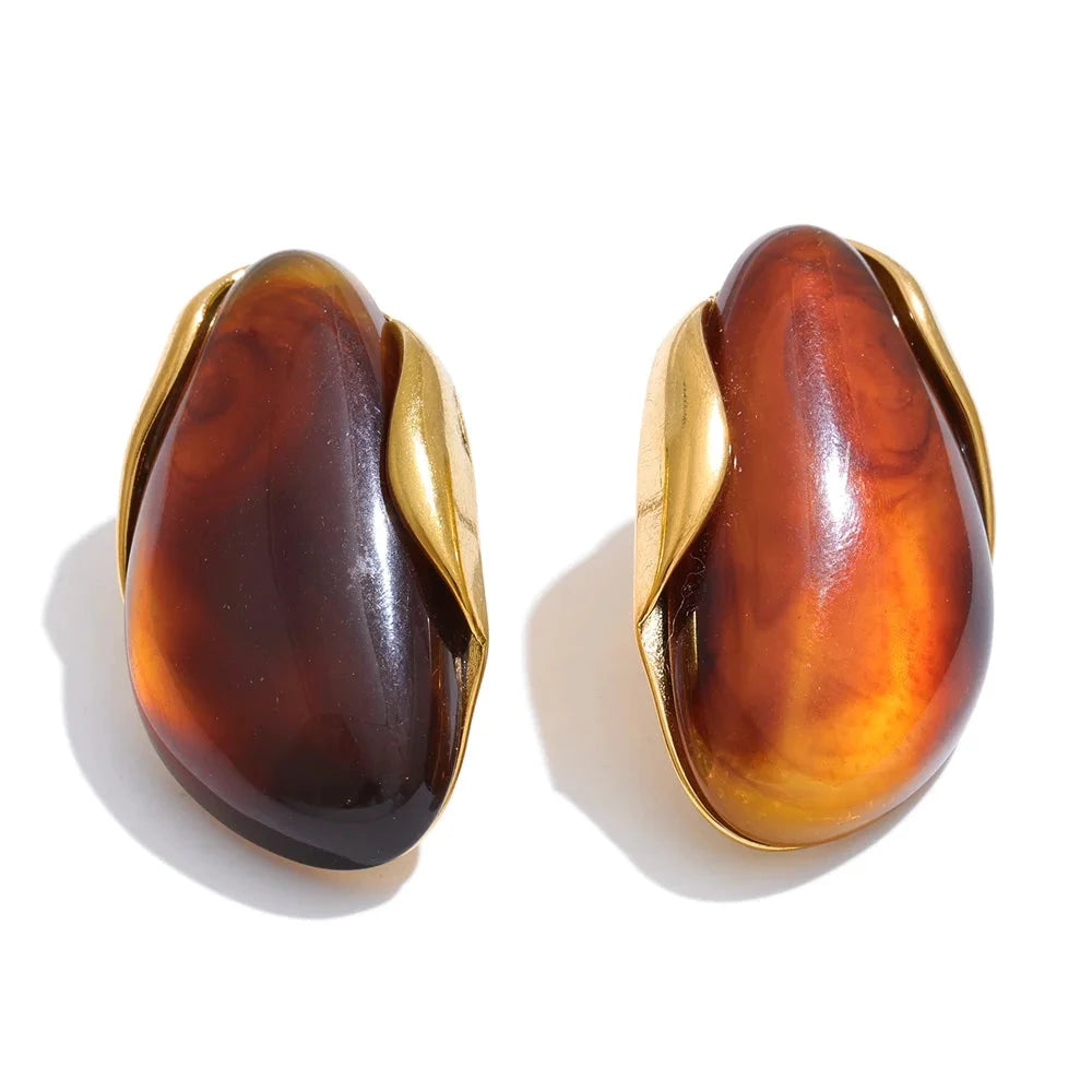 Colorful Resin Earrings – Modern Acrylic Stainless Steel Studs by PoisedMe