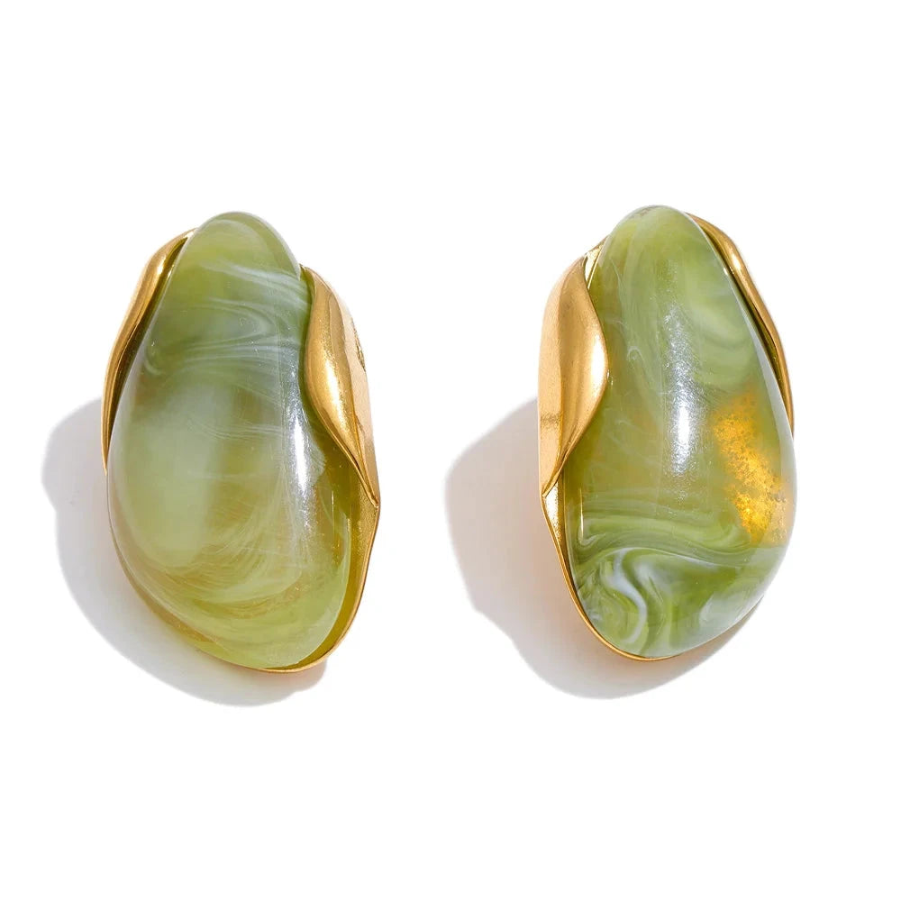 Colorful Resin Earrings – Modern Acrylic Stainless Steel Studs by PoisedMe