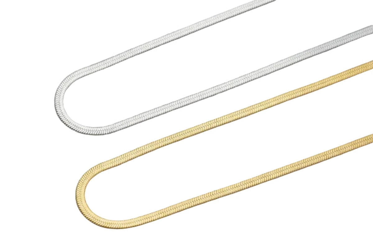 Sterling Silver Gold Tone Snake Chain Necklace For Women Men Jewelry Gift by PoisedMe