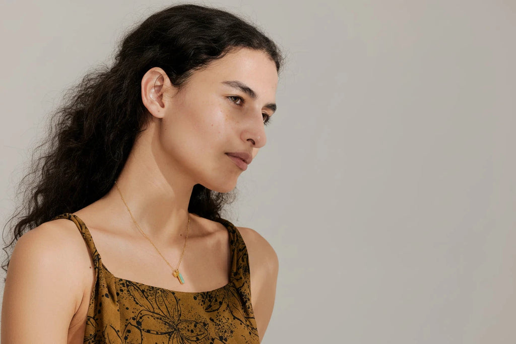 Amazonite Heart Necklace – 18K Gold / Silver Stainless Steel Pendant by PoisedMe