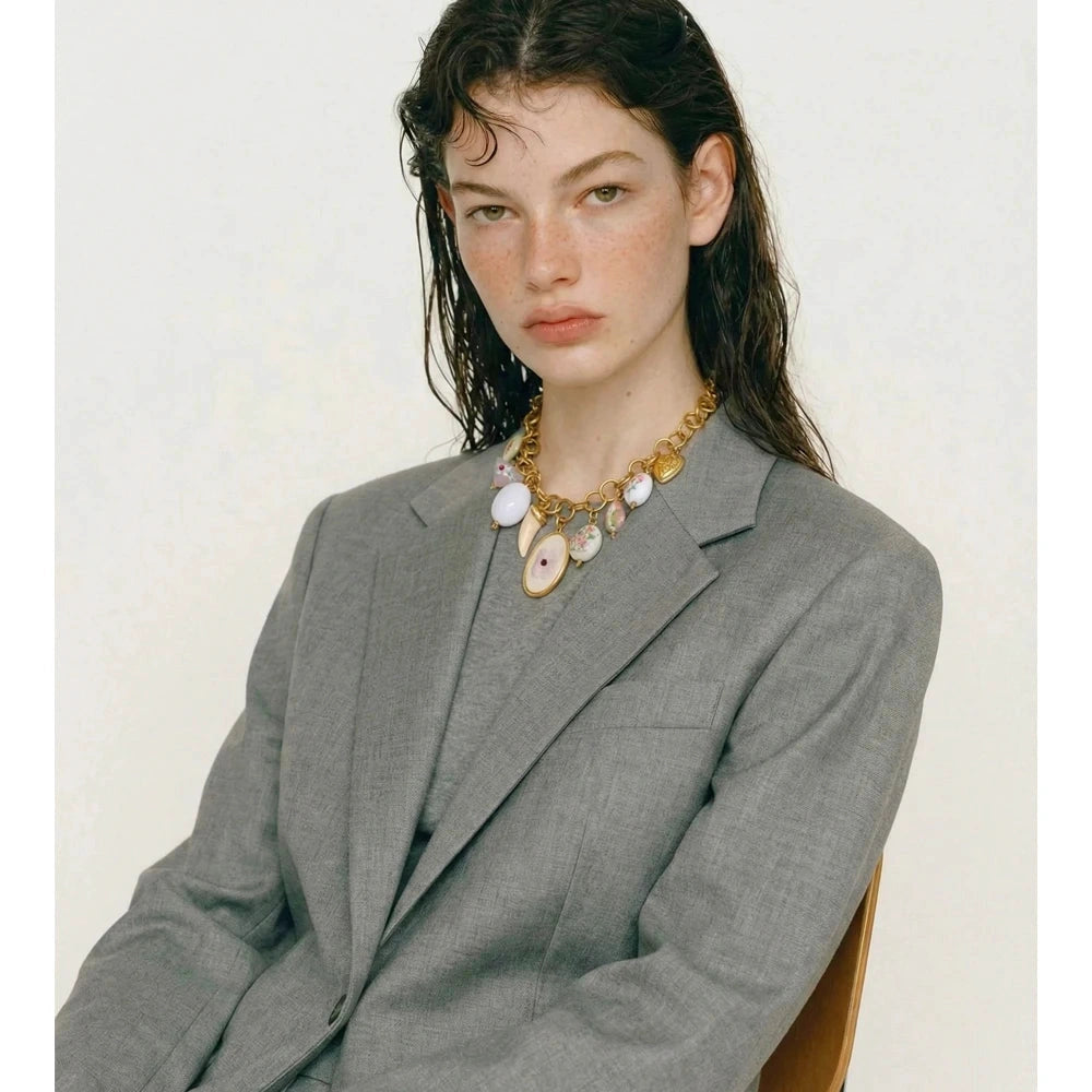 Spring Summer Style Stainless Steel Collar Necklace Women Charms Flower Accessories Statement Jewelry Waterproof Gift by PoisedMe