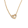 Korean Style Cubic Zirconia Hollow Heart Necklace Pendant Valentines Gift by PoisedMe