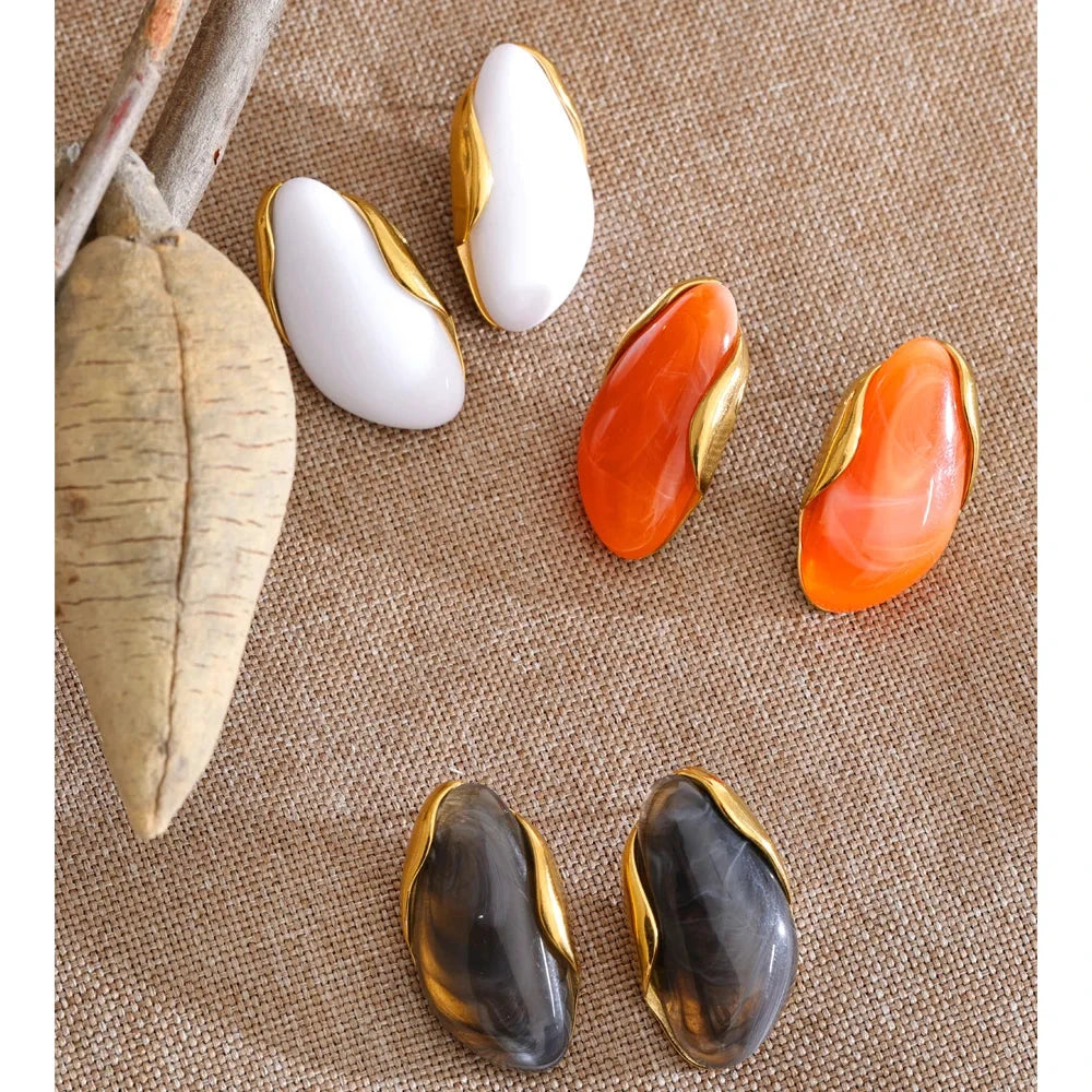 Colorful Resin Earrings – Modern Acrylic Stainless Steel Studs by PoisedMe