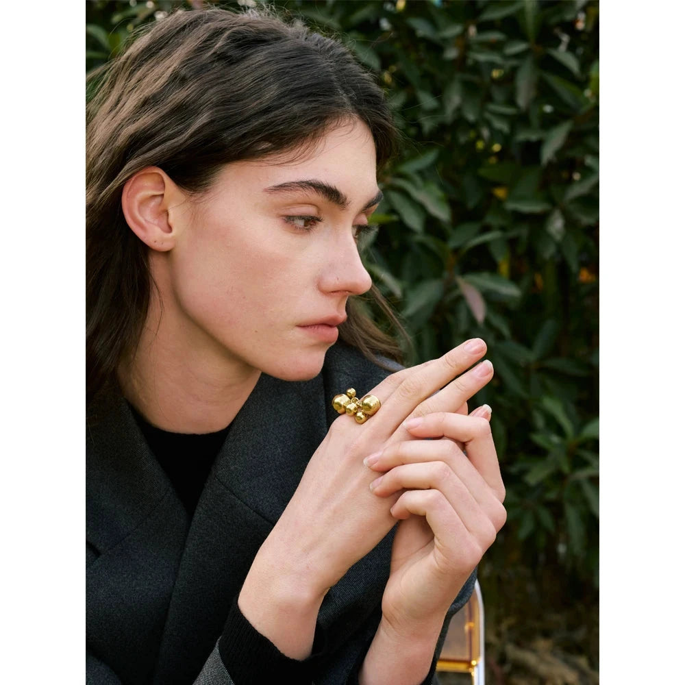 Beads Ball Handmade Ring Rust Proof 18K Stainless Steel Plated Personalized Trendy Charm Finger Jewelry 2026 by PoisedMe