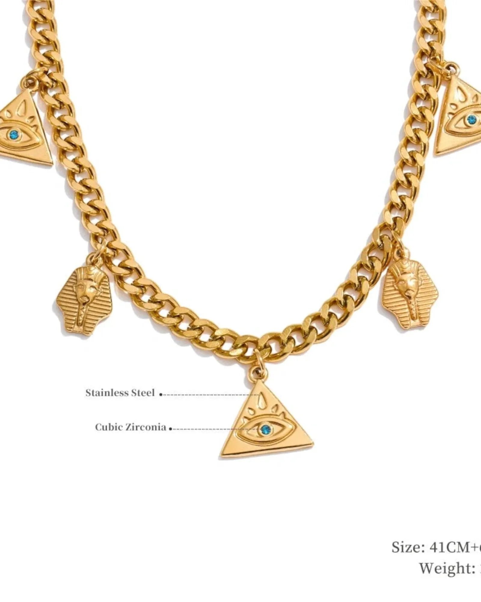 Sun Ocean Charm Pendant Necklace Gold Plated Stainless Steel Waterproof by Poised Me Jewelry Studio