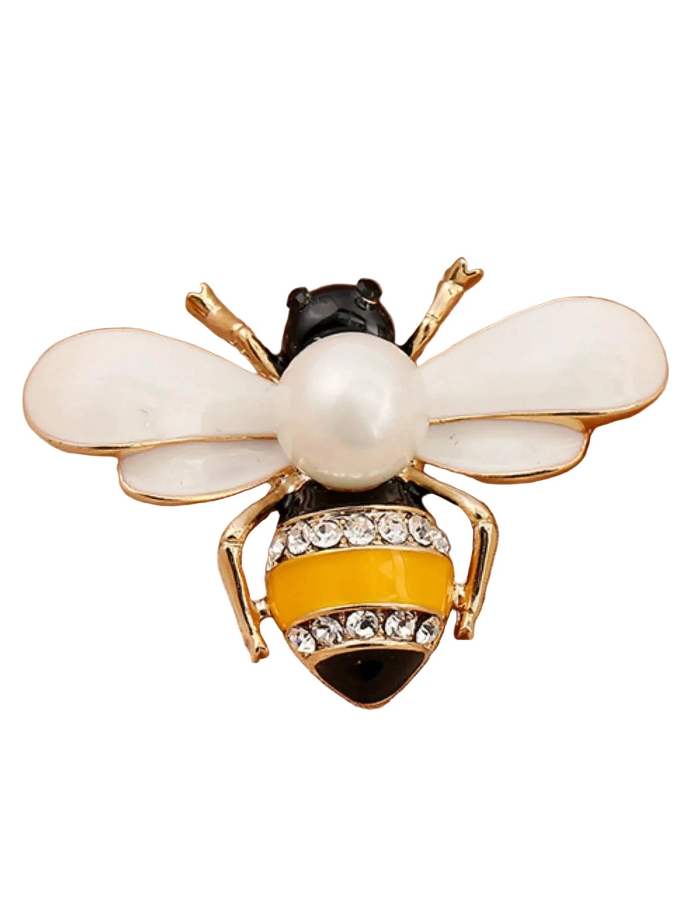 1 Pc Temperament Bee Brooch – Rhinestone Insect Pin | Elegant Electroplated Zinc Alloy Fashion Jewelry for Women by PoisedMe