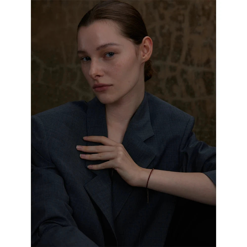 Ancora Ankela Red Crystal Thin Bracelet Popular Fashion Exquisite Bracelet Stainless Steel Beads Handmade Jewelry by PoisedMe