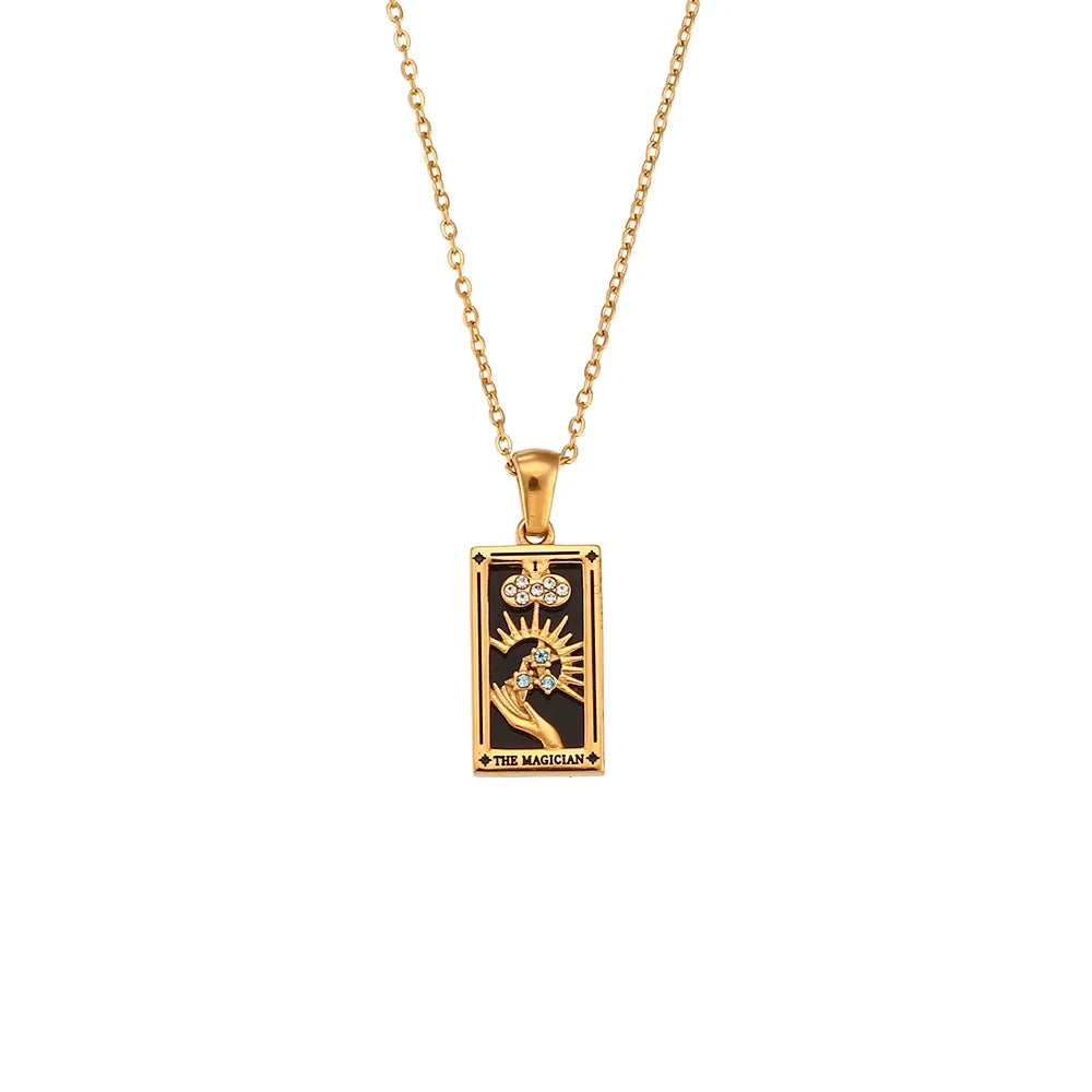Gold Tarot Pendant Necklace | Tarnish-Free Celestial Jewelry for Women by PoisedMe