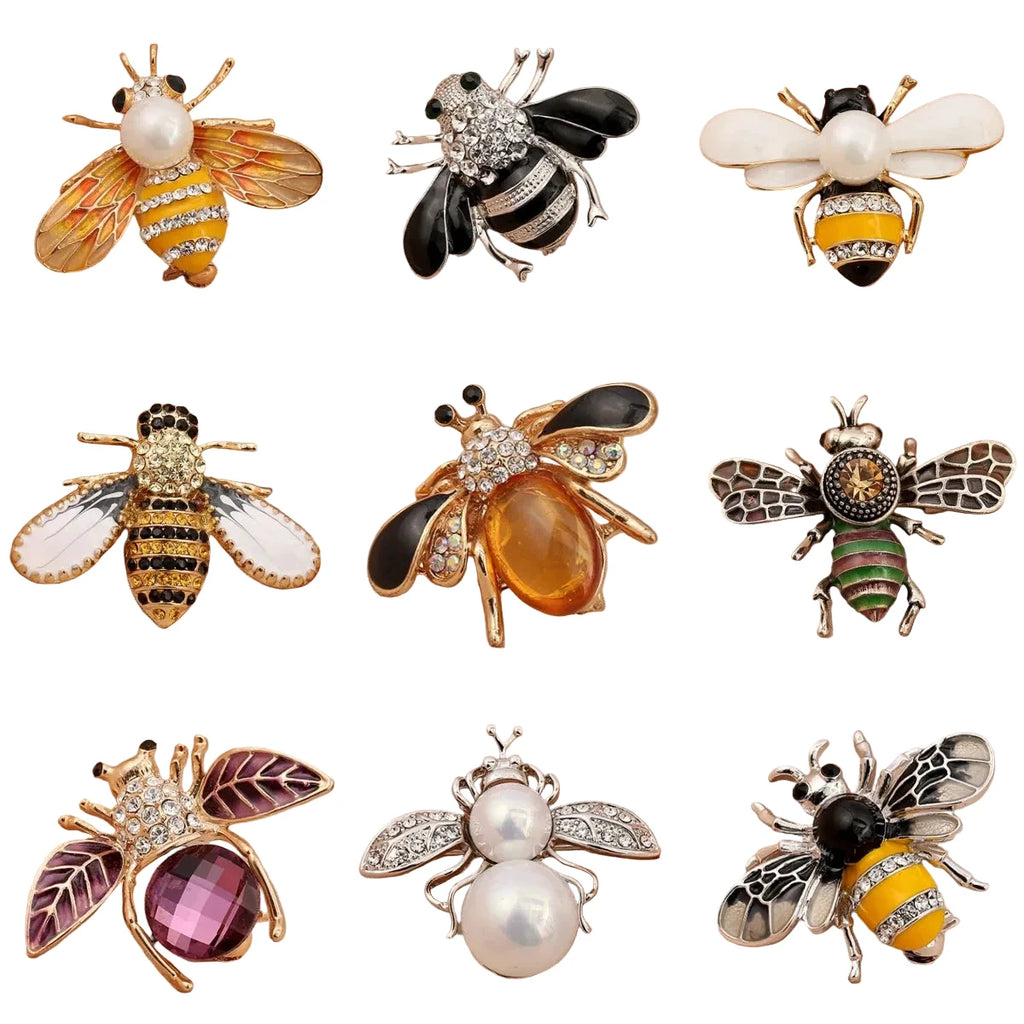 1 Pc Temperament Bee Brooch – Rhinestone Insect Pin | Elegant Electroplated Zinc Alloy Fashion Jewelry for Women by PoisedMe