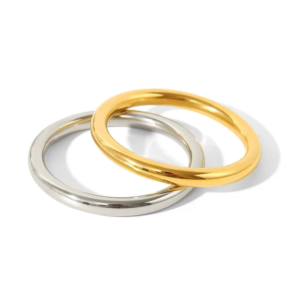 Gold Stainless Steel 65mm Polished Textured Big Bracelet Bangle by PoisedMe