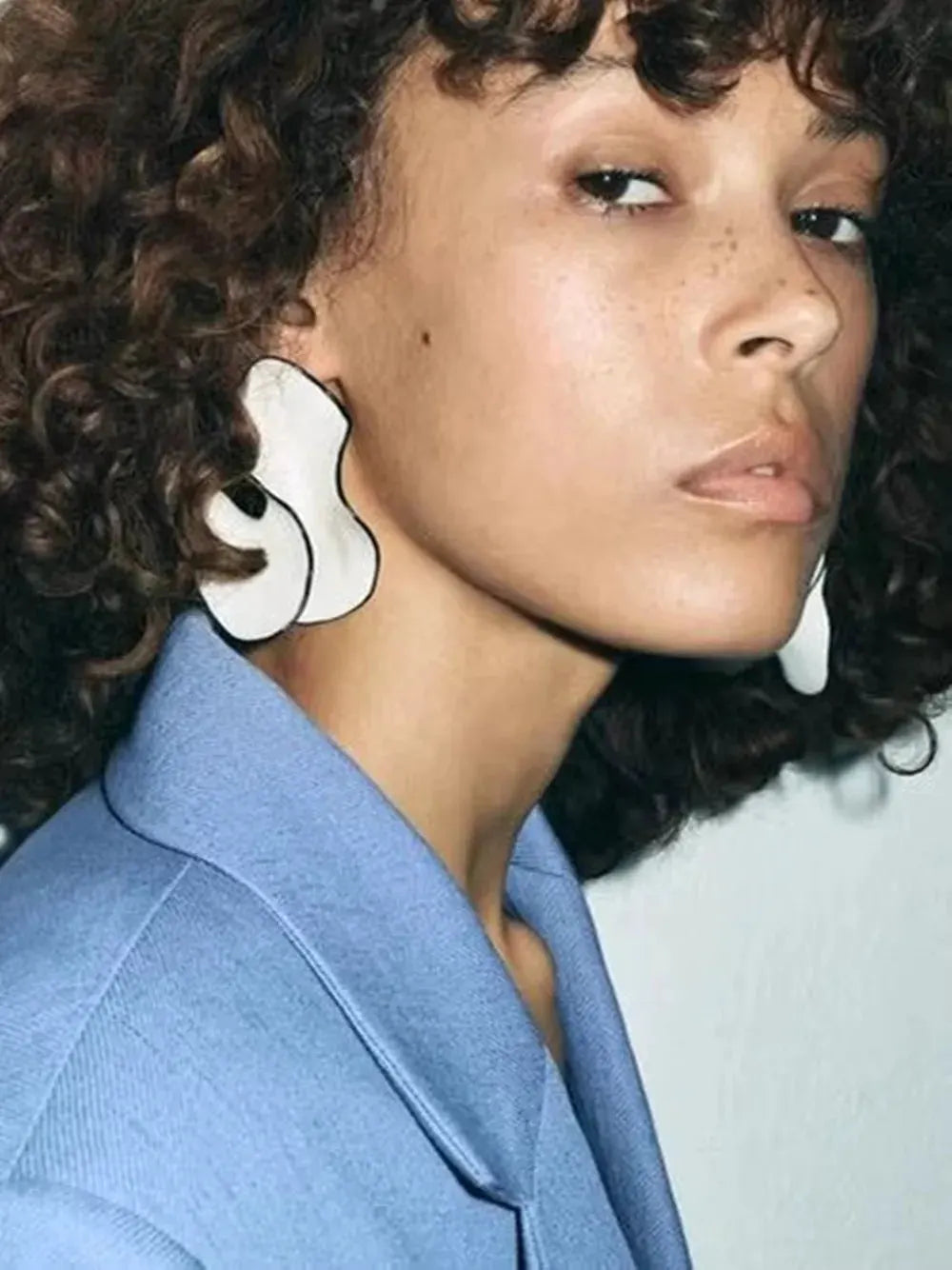 Acrylic Geometric Shape Conch Stud Earrings for Women Europe America Personality Exaggerated Girls Travel Jewelry by PoisedMe
