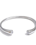 Cubic Zirconia 18K Gold PVD Plated Stainless Steel Open Cuff 60mm Bracelet For Women by Poised Me Jewelry Studio