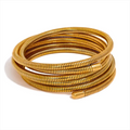 PoisedMe Yhpup Stainless Steel Stackable Multi-Layer Wrap Arm Bracelet Bangle Metal Elastic Waterproof Fashion Unisex Jewelry Men Women -