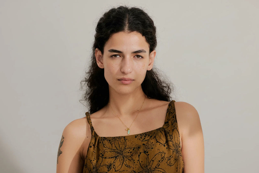 Amazonite Heart Necklace – 18K Gold / Silver Stainless Steel Pendant by PoisedMe