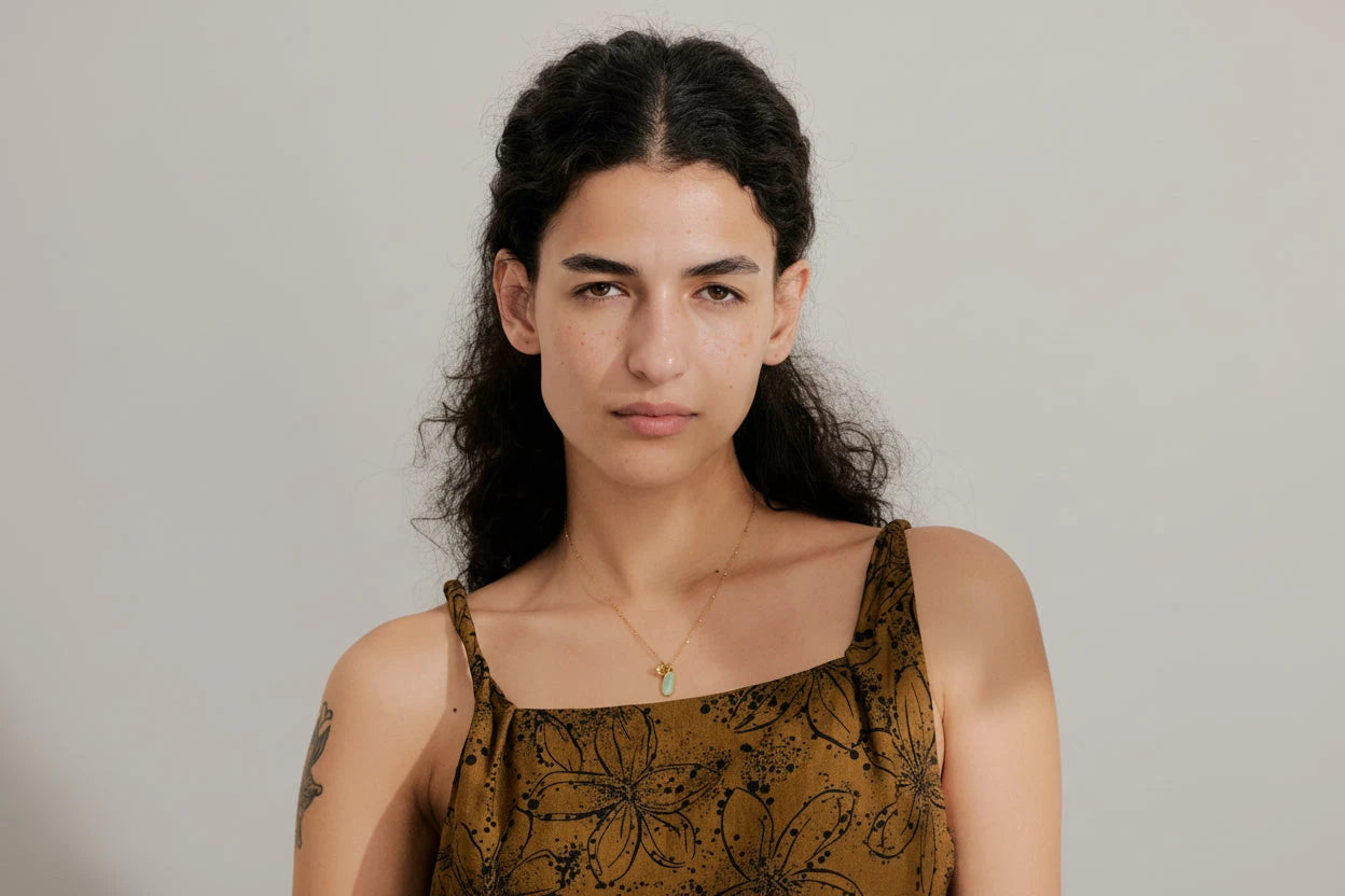 Amazonite Heart Necklace – 18K Gold / Silver Stainless Steel Pendant by PoisedMe