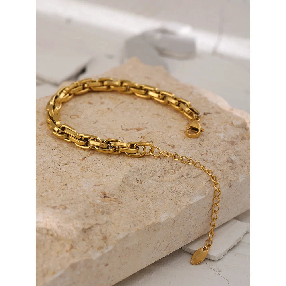 Gold Link Chain Bracelet – Real Gold Plated Stainless Steel by PoisedMe