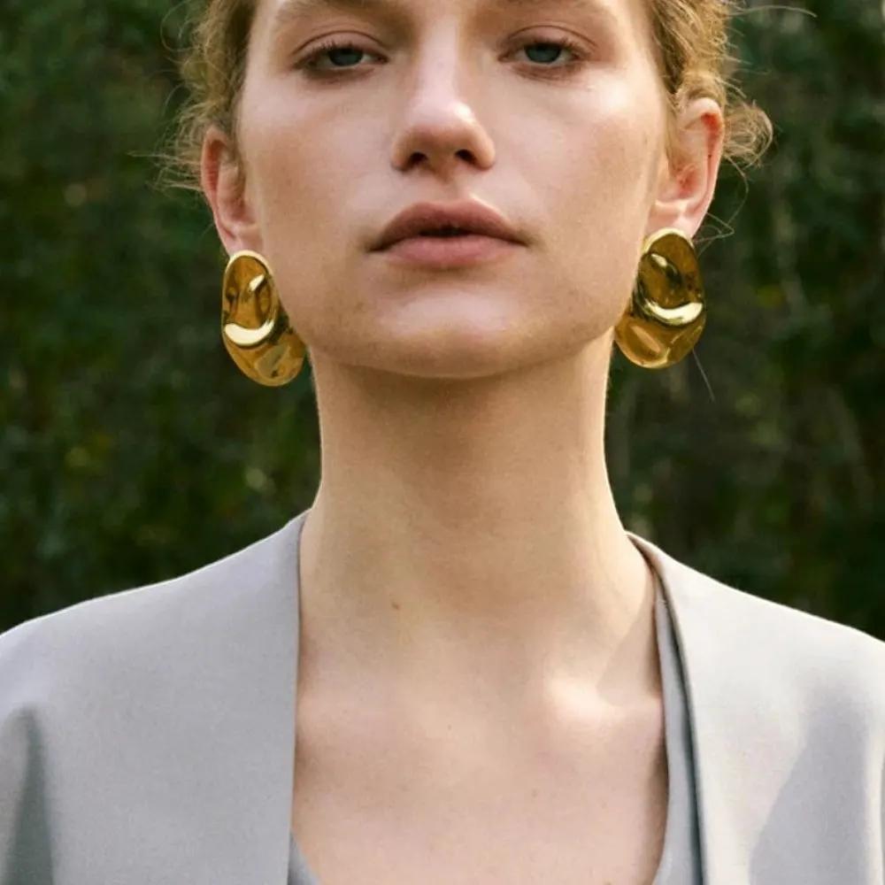 PoisedMe 23g Hot Style Stainless Steel Metal Hammer Geometric Stud Earrings Water Resistant Texture Daily Unusual Jewelry - Earrings