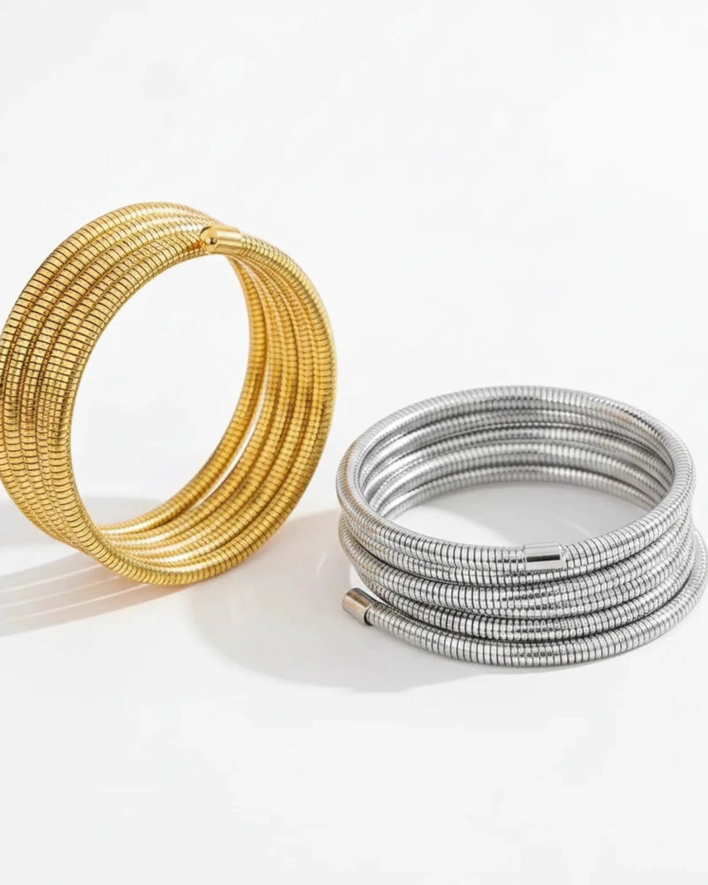 Stackable Multi Layer Wrap Arm Bracelet Bangle Unisex Waterproof 18K Gold PVD Plated Stainless Steel by Poised Me Jewelry Studio