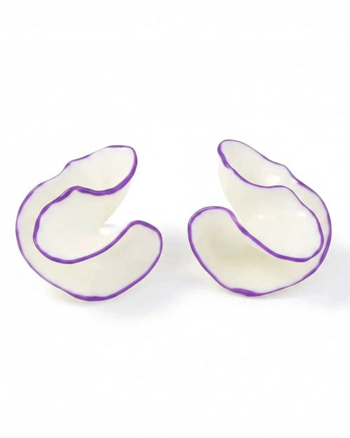 Acrylic Geometric Conch Stud Earrings For Women Large Statement Jewelry by Poised Me Jewelry Studio