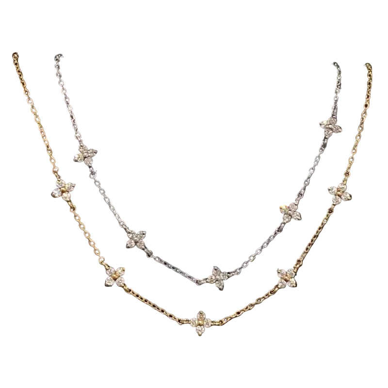 925 Sterling Silver Plated 18k Gold Shiny Zircon Flower Bracelet for Women Korean Temperament Exquisite Jewelry Gifts by PoisedMe